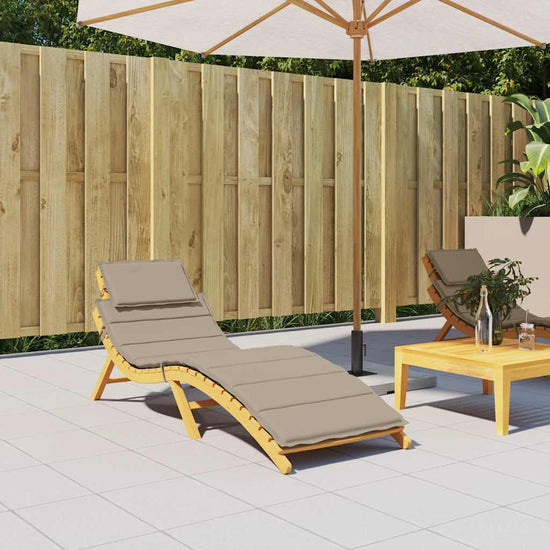 Sun Lounger Cushion Taupe 186x58x4cm Oxford Fabric
