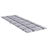 Sun Lounger Cushion Grey Check Pattern 186x58x4cm Oxford Fabric - Top-Down View