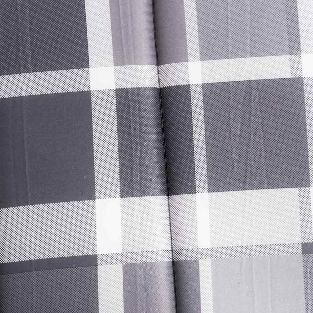 Sun Lounger Cushion Grey Check Pattern 186x58x4cm Oxford Fabric