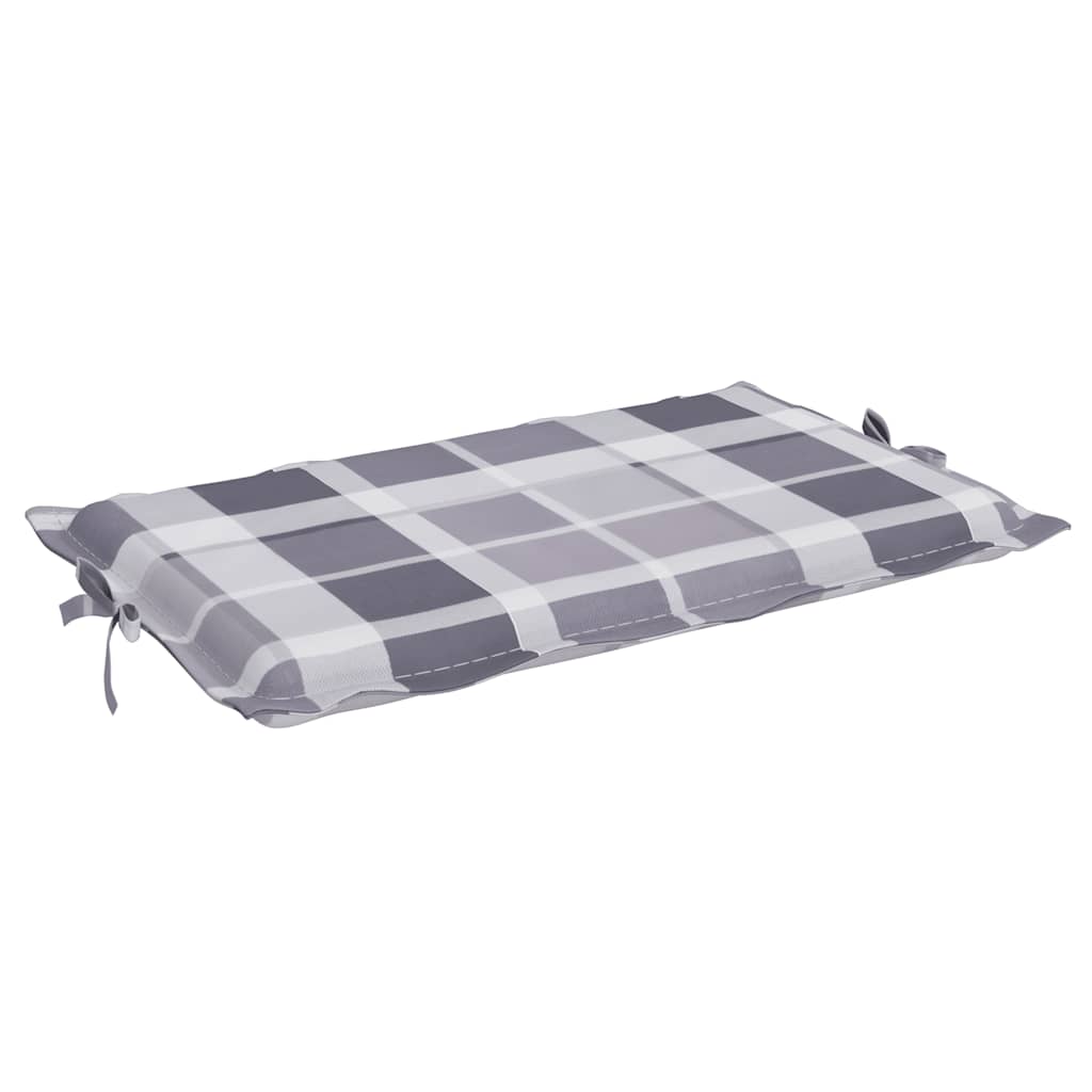 Sun Lounger Cushion Grey Check Pattern 186x58x4cm Oxford Fabric