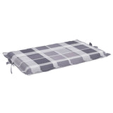 Sun Lounger Cushion Grey Check Pattern 186x58x4cm Oxford Fabric