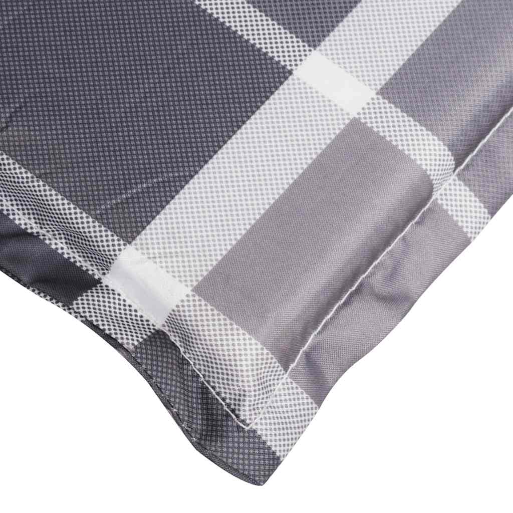 Sun Lounger Cushion Grey Check Pattern 186x58x4cm Oxford Fabric