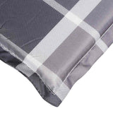 Sun Lounger Cushion Grey Check Pattern 186x58x4cm Oxford Fabric