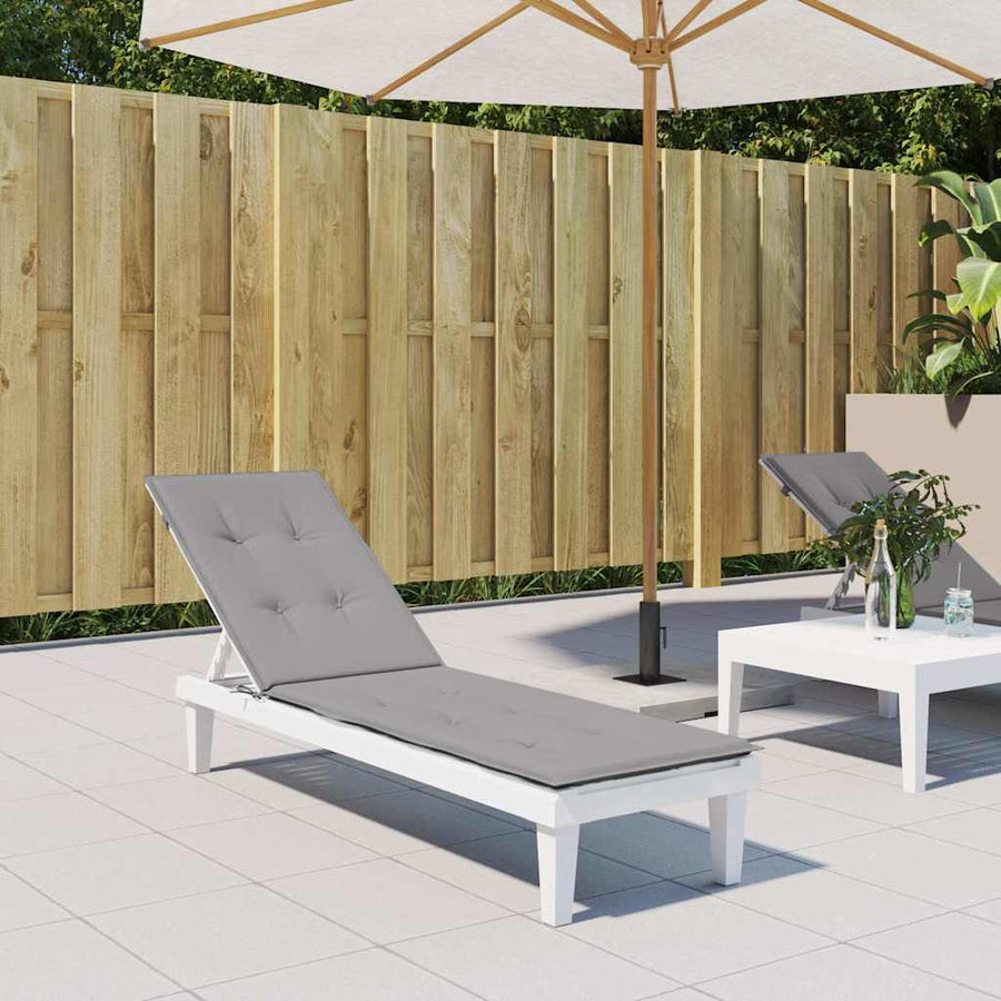 Deck Chair Cushion Grey (75+105)x50x4 cm