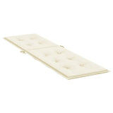 Deck Chair Cushion Cream (75+105)x50x4 cm - Top-Down View