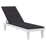 Deck Chair Cushion Black (75+105)x50x4 cm - Side View