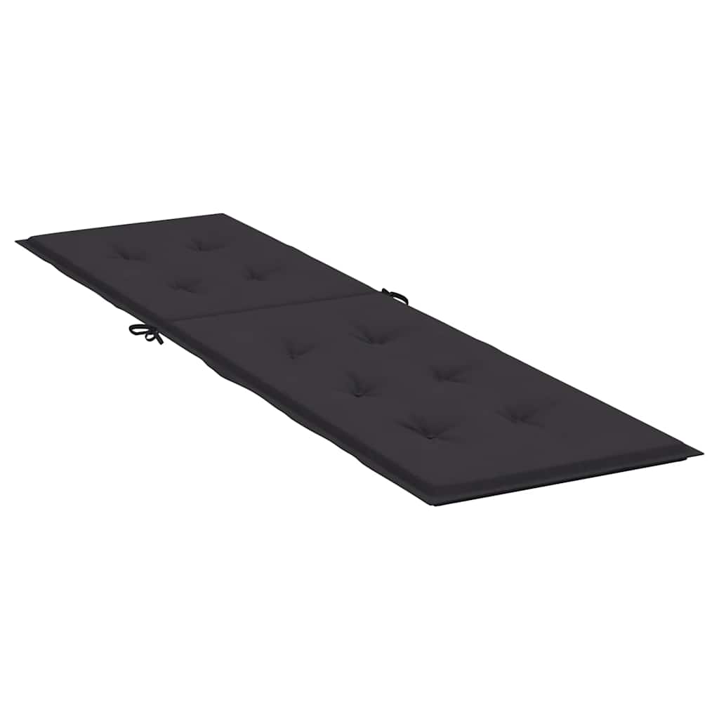 Deck Chair Cushion Black (75+105)x50x4 cm