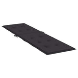 Deck Chair Cushion Black (75+105)x50x4 cm - Top-Down View
