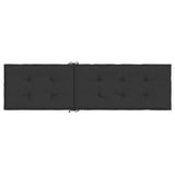 Deck Chair Cushion Black (75+105)x50x4 cm - 45-Degree Angle