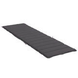 Sun Lounger Cushion Anthracite 200x50x3cm Oxford Fabric - Top-Down View