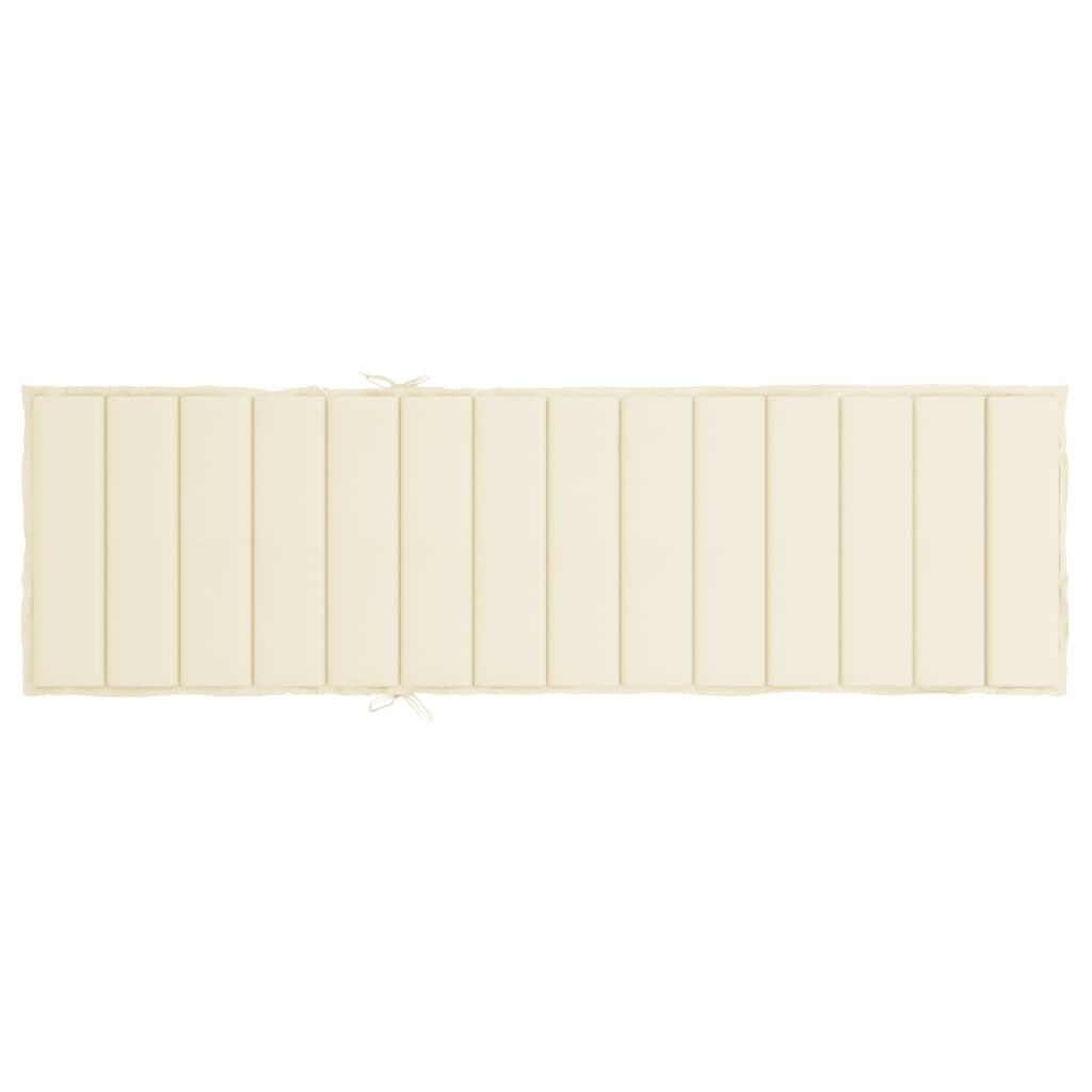 Sun Lounger Cushion Cream 200x50x3cm Oxford Fabric
