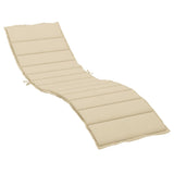 Sun Lounger Cushion Beige 200x50x3cm Oxford Fabric - Front View