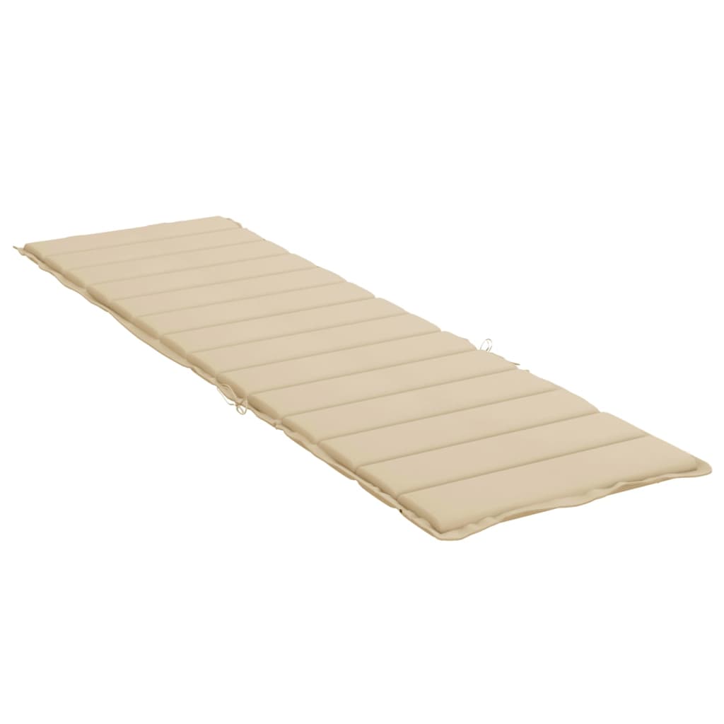Sun Lounger Cushion Beige 200x50x3cm Oxford Fabric
