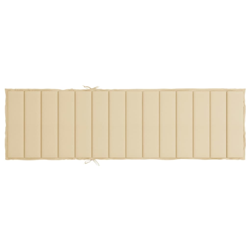 Sun Lounger Cushion Beige 200x50x3cm Oxford Fabric