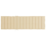 Sun Lounger Cushion Beige 200x50x3cm Oxford Fabric
