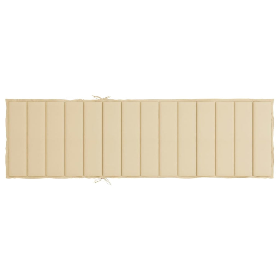 Sun Lounger Cushion Beige 200x50x3cm Oxford Fabric