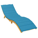 Sun Lounger Cushion Blue 200x50x3cm Oxford Fabric - Side View