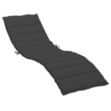 Sun Lounger Cushion Black 200x50x3cm Oxford Fabric