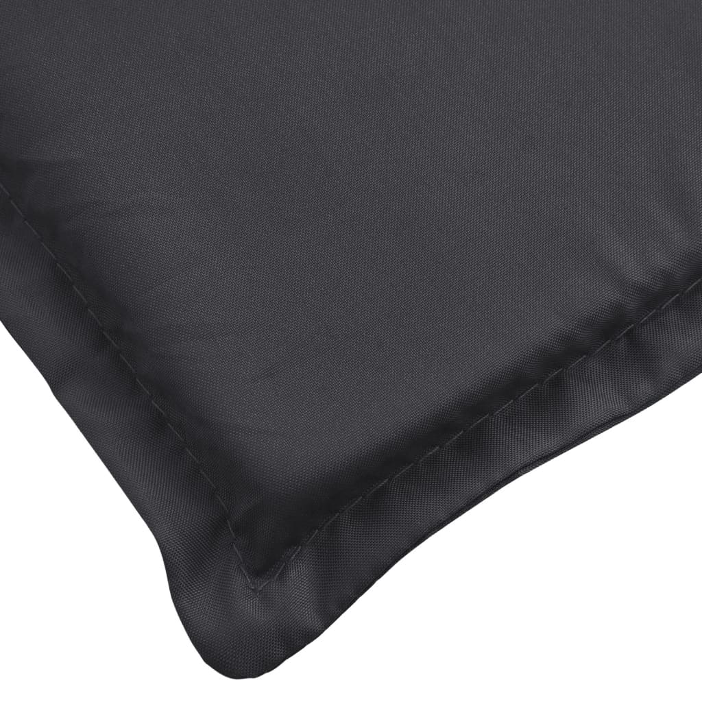 Sun Lounger Cushion Black 200x50x3cm Oxford Fabric