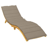 Sun Lounger Cushion Taupe 200x50x3cm Oxford Fabric - Side View