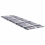 Sun Lounger Cushion Grey Check Pattern 200x50x3cm Oxford Fabric