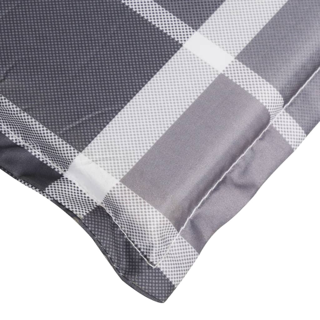 Sun Lounger Cushion Grey Check Pattern 200x50x3cm Oxford Fabric