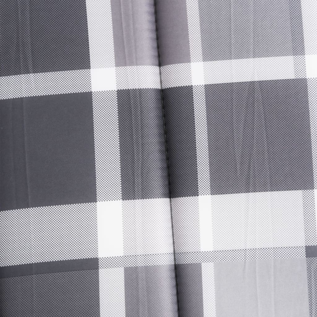 Sun Lounger Cushion Grey Check Pattern 200x50x3cm Oxford Fabric