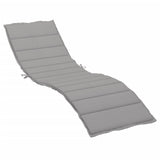 Sun Lounger Cushion Grey 200x60x3cm Oxford Fabric - Front View