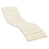 Sun Lounger Cushion Cream 200x60x3cm Oxford Fabric - Front View
