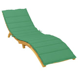 Sun Lounger Cushion Green 200x60x3cm Oxford Fabric - Side View