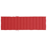 Sun Lounger Cushion Red 200x60x3cm Oxford Fabric - 45-Degree Angle
