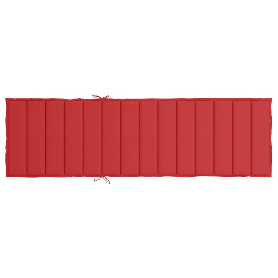 Sun Lounger Cushion Red 200x60x3cm Oxford Fabric