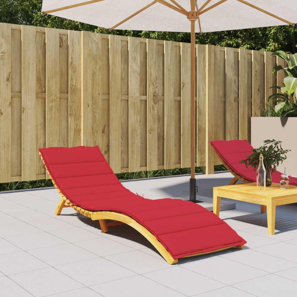 Sun Lounger Cushion Red 200x60x3cm Oxford Fabric