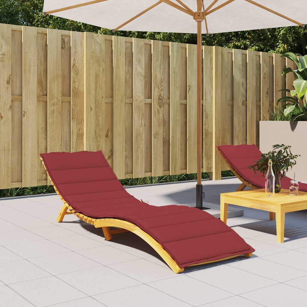 Sun Lounger Cushion Wine Red 200x60x3cm Oxford Fabric