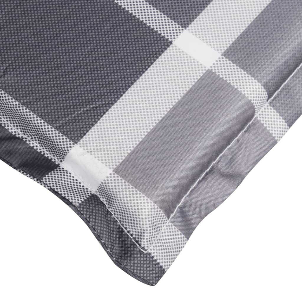 Sun Lounger Cushion Grey Check Pattern 200x60x3cm Oxford Fabric