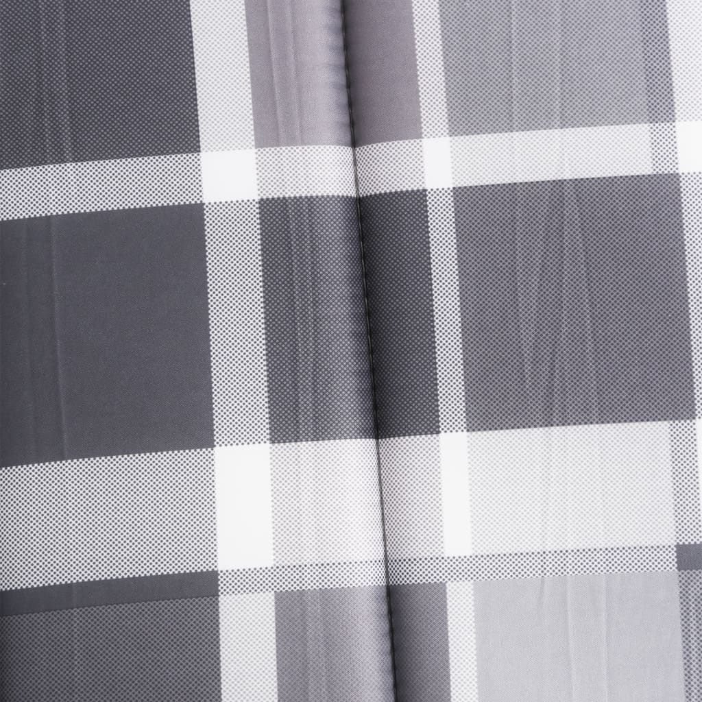 Sun Lounger Cushion Grey Check Pattern 200x60x3cm Oxford Fabric