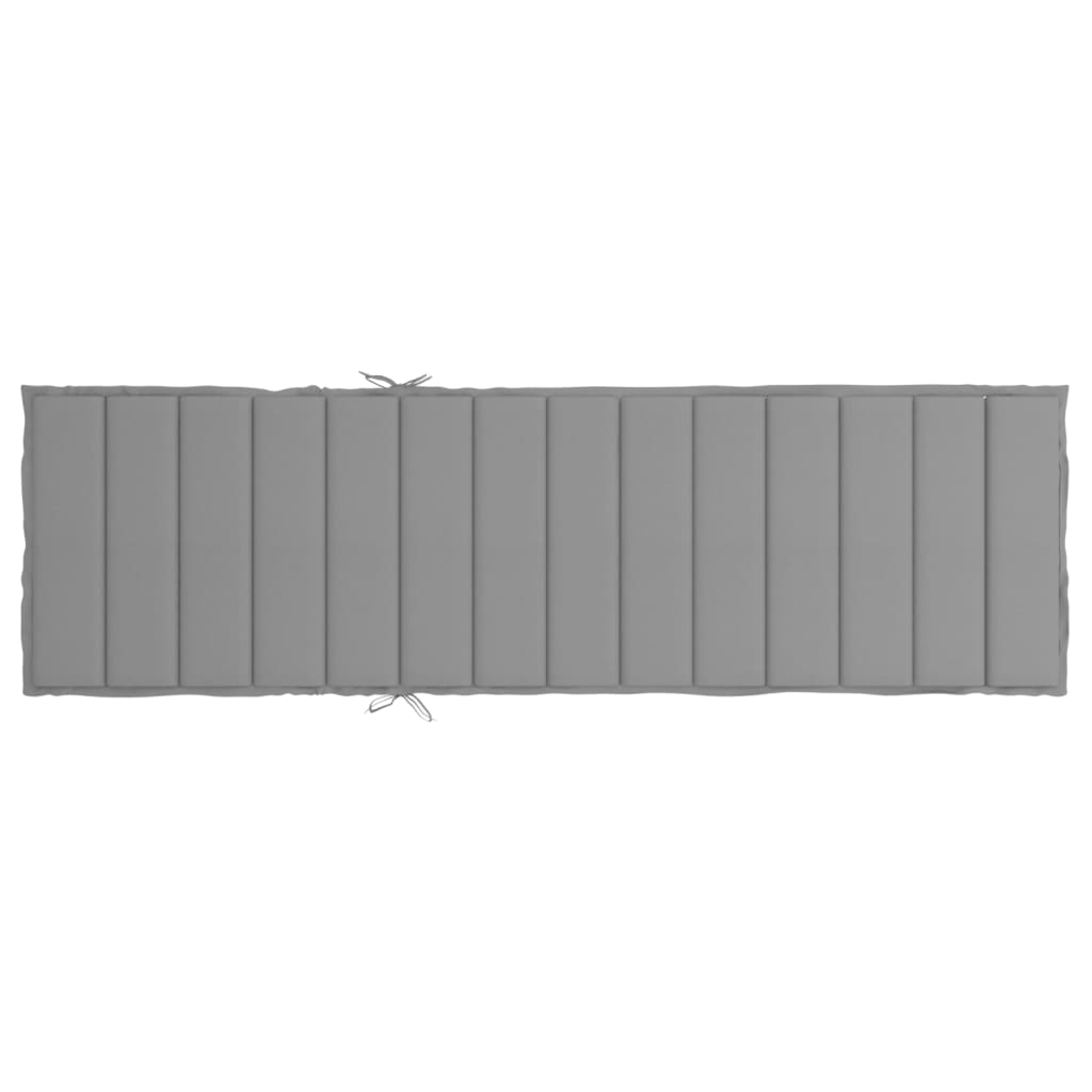 Sun Lounger Cushion Grey 200x70x3cm Oxford Fabric