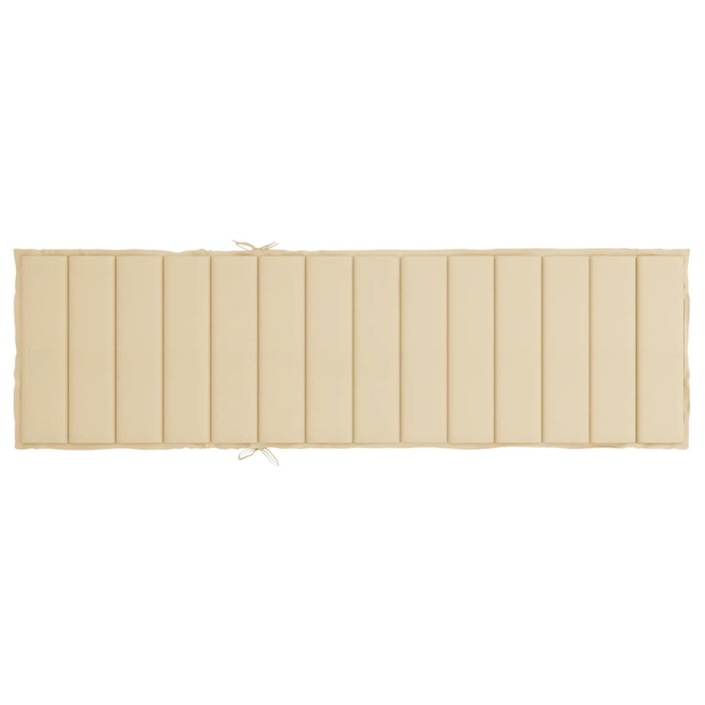 Sun Lounger Cushion Beige 200x70x3cm Oxford Fabric