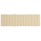 Sun Lounger Cushion Beige 200x70x3cm Oxford Fabric