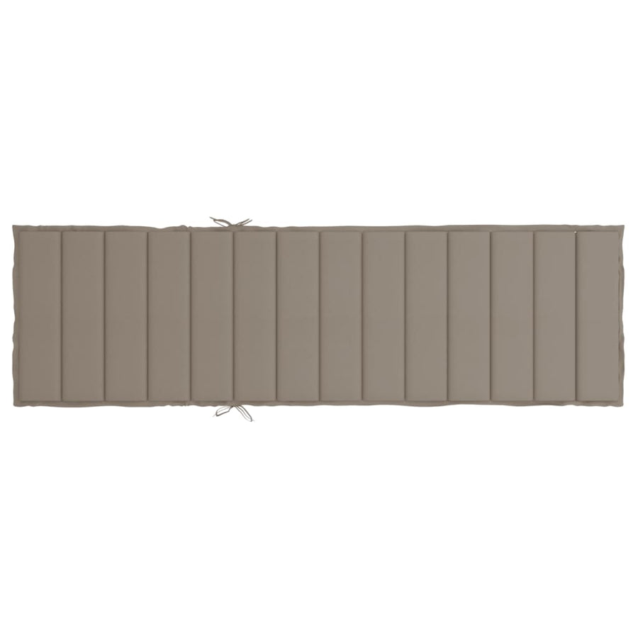 Sun Lounger Cushion Taupe 200x70x3cm Oxford Fabric