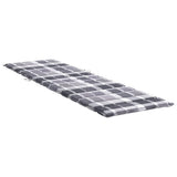 Sun Lounger Cushion Grey Check Pattern 200x70x3cm Oxford Fabric