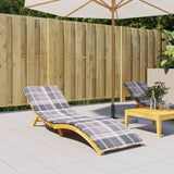 Sun Lounger Cushion Grey Check Pattern 200x70x3cm Oxford Fabric