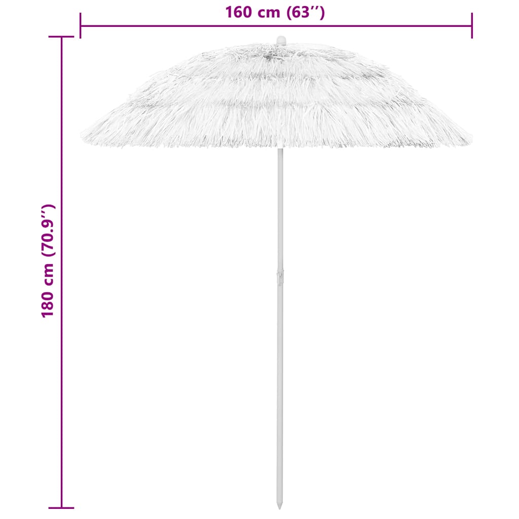 Hawaii Beach Parasol White 240 cm
