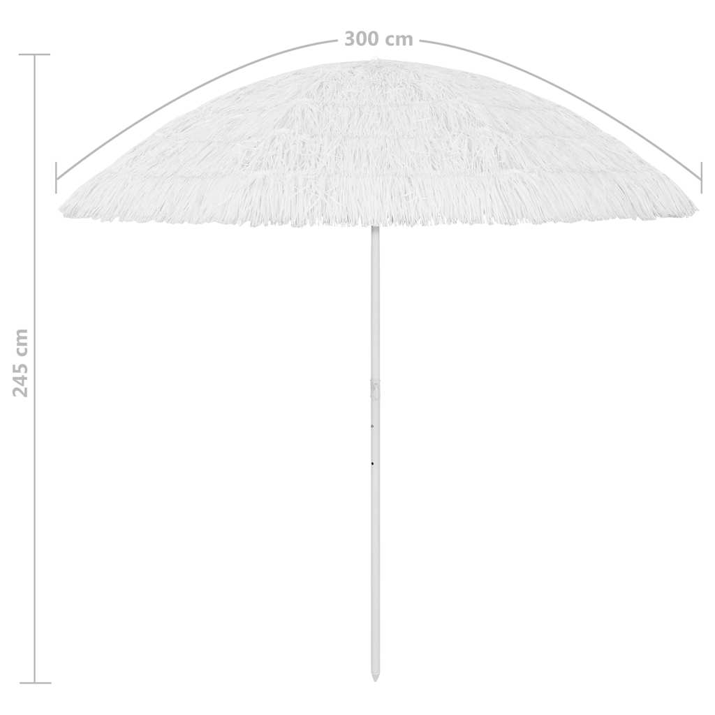 Hawaii Beach Parasol White 300 cm