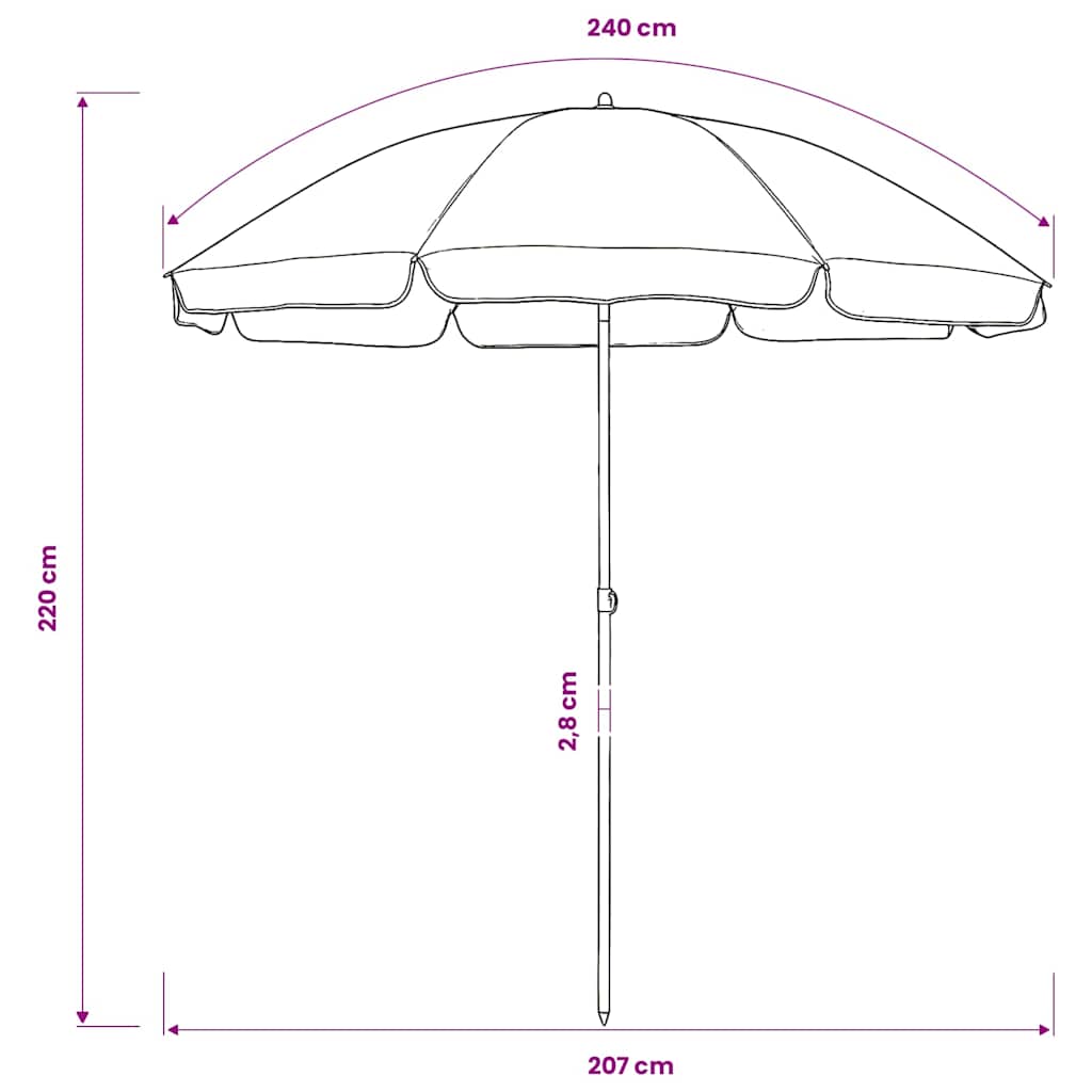 Beach Parasol Sand Yellow 240 cm