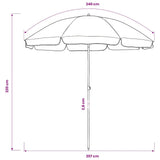 Beach Parasol Sand Yellow 240 cm