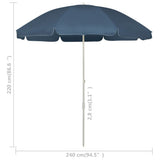 Beach Parasol Blue 240 cm