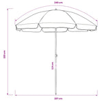 Beach Parasol Blue 240 cm