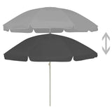 Beach Parasol Anthracite 240 cm - Front View