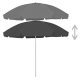 Beach Parasol Anthracite 300 cm - Front View
